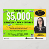 Fiscale voorbereiding bewerkbare e-file flyer programmakaart (Voorkant)