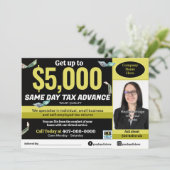 Fiscale voorbereiding bewerkbare e-file flyer programmakaart (Staand voorkant)