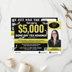 Fiscale voorbereiding bewerkbare e-file flyer programmakaart