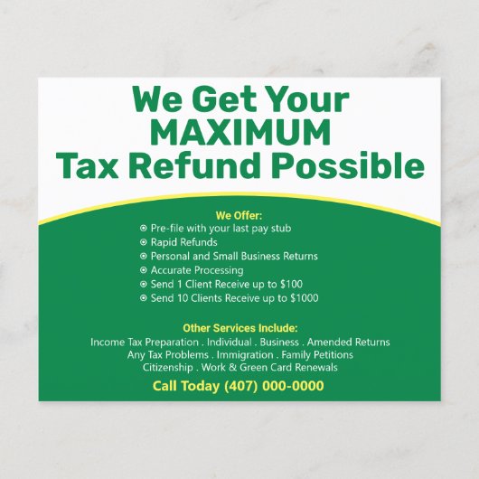 Fiscale voorbereiding (Preparer) Terugbetalingsbro Flyer (Achterkant)