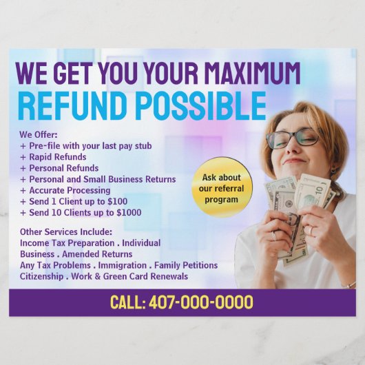 Fiscale voorbereiding (Preparer) Terugbetalingsbro Flyer (Achterkant)