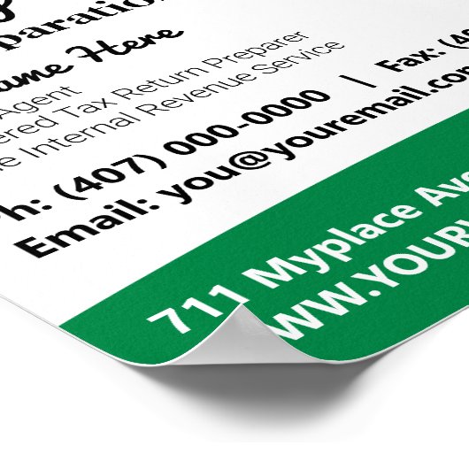 Fiscale voorbereiding (Preparer) Terugbetalingsbro Poster (Hoek)