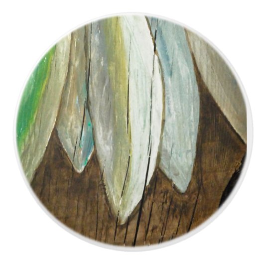 Fische auf Treibholz Keramische Knop (Voorkant)