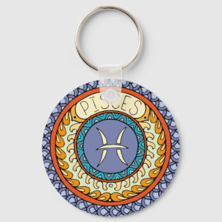 Fische Pisces Sternzeichen farbenfrohes Mandala Sleutelhanger