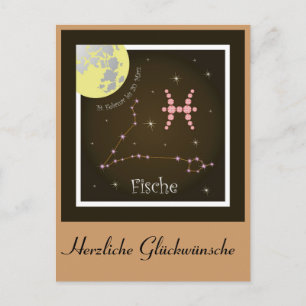 Fische Sternzeichen Postkarte Briefkaart