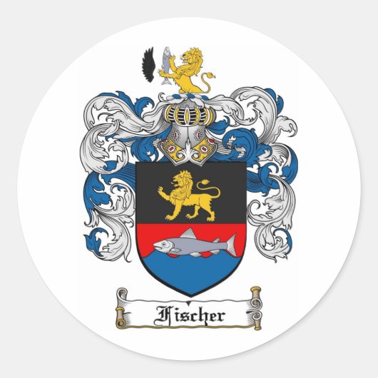 FISCHER FAMILY CREST - FISCHER WAPEN RONDE STICKER (Voorkant)
