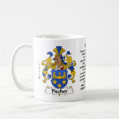 Fischer Family Crest over een mok (Links)