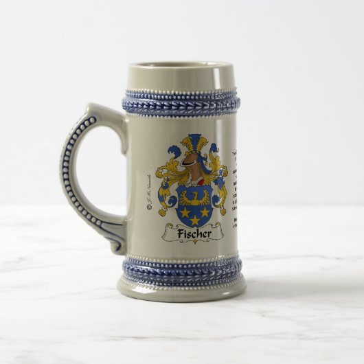 Fischer Family Crest Stein Bierpul (Links)