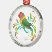 Fischer Lovebird Metalen Ornament (Links)