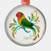 Fischer Lovebird Metalen Ornament (Voorkant)