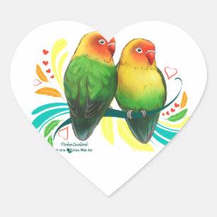 Fischer Lovevogels Hart Sticker