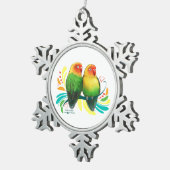 Fischer Lovevogels Tin Sneeuwvlok Ornament (Rechts)