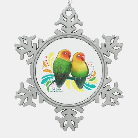 Fischer Lovevogels Tin Sneeuwvlok Ornament (Voorkant)