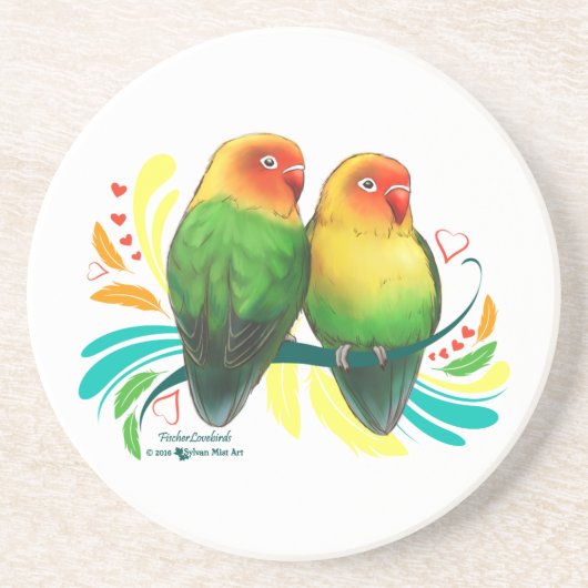 Fischer Lovevogels Zandsteen Onderzetter (Voorkant)