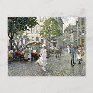 Fischer - Market Day in Hojbro Plads in Kopenhagen Briefkaart