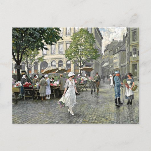 Fischer - Market Day in Hojbro Plads in Kopenhagen Briefkaart (Voorkant)