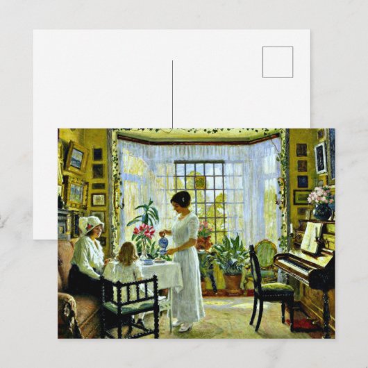 Fischer - Middagthee Briefkaart (Voorkant / Achterkant)