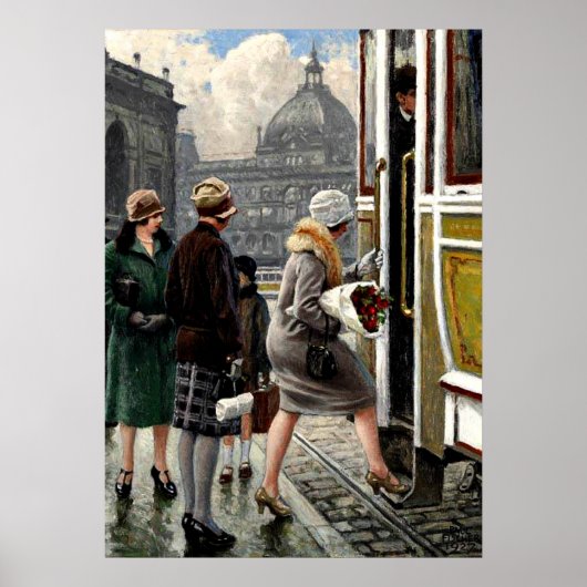 Fischer - Stop met tram Poster (Voorkant)