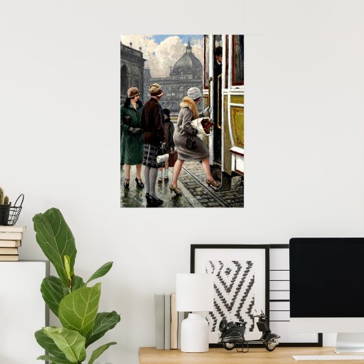 Fischer - Stop met tram Poster (Thuiskantoor)