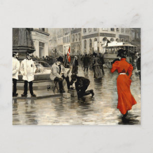 Fischer - The Lady in Red Briefkaart