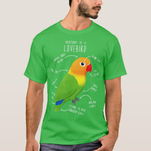 Fischers Lovebird Parrot Anatomie T-shirt