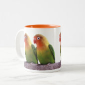 Fischer's Lovebird Tweekleurige Koffiemok (Voorkant links)