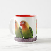 Fischer's Lovebird Tweekleurige Koffiemok (Voorkant links)