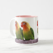 Fischer's Lovebird Tweekleurige Koffiemok (Voorkant links)