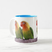 Fischer's Lovebird Tweekleurige Koffiemok (Voorkant links)