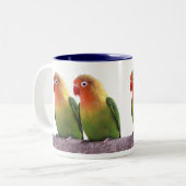 Fischer's Lovebird Tweekleurige Koffiemok (Voorkant links)