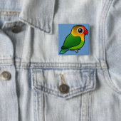 Fischer's Lovebird Vierkante Button 5,1 Cm (In situ)