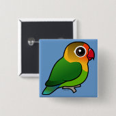 Fischer's Lovebird Vierkante Button 5,1 Cm (Voorkant /achterkant)