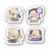 Fischl Genshin Impact 4 Sticker Set (Voorkant)