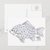 fish abecedary calligraphy cyrillic alfabet briefkaart (Voorkant / Achterkant)