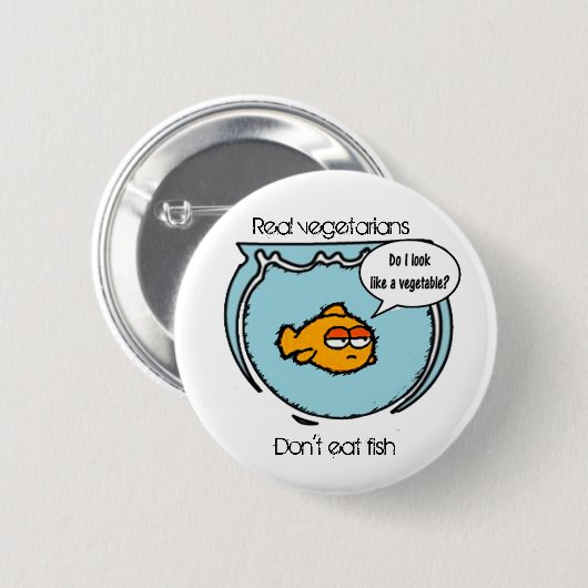 Fish Ain't Veggie Button (Voorkant /achterkant)