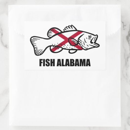 Fish Alabama Rechthoekige Sticker (Tas)