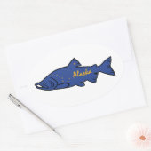 Fish Alaska Salmon Ovale Sticker (Envelop)