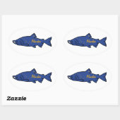 Fish Alaska Salmon Ovale Sticker (Vel)
