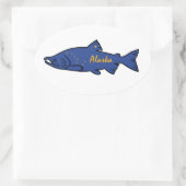 Fish Alaska Salmon Ovale Sticker (Tas)
