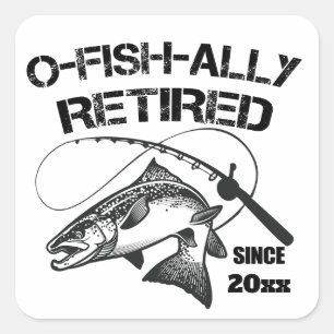 Fish Ally Gepensioneerd 2025 Funny Gevist Visser Vierkante Sticker