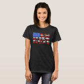 Fish America Flag Happy 4th Of July Patriotic T-shirt (Voorkant volledig)