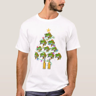 Fish And Beer Christmas Tree T-shirt