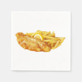 "Fish and Chips" ontwerp papieren servetten (Voorkant)