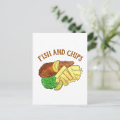 Fish and Chips Peas British Pub Chip Shop Takeaway Briefkaart (Staand voorkant)