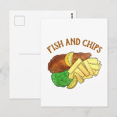 Fish and Chips Peas British Pub Chip Shop Takeaway Briefkaart (Voorkant / Achterkant)
