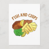 Fish and Chips Peas British Pub Chip Shop Takeaway Briefkaart (Voorkant)
