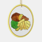 Fish and Chips Peas British Pub Chip Shop Takeaway Keramisch Ornament (Rechts)