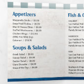 Fish and Chips Restaurant Eten of Afhalen Menu (Binnenzijde eerst)