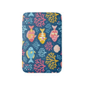 Fish and coral nautical blue badmat (Voorkant Verticaal)