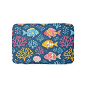 Fish and coral nautical blue badmat (Voorkant)